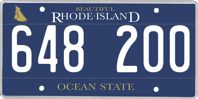 RI license plate 648200