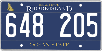 RI license plate 648205