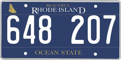 RI license plate 648207