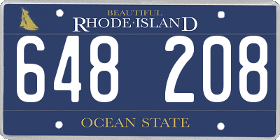 RI license plate 648208