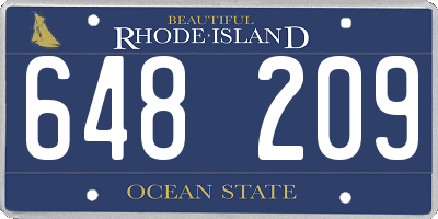 RI license plate 648209