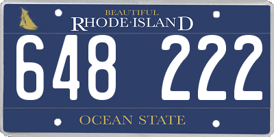 RI license plate 648222