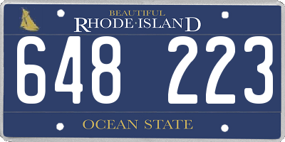 RI license plate 648223