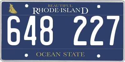 RI license plate 648227