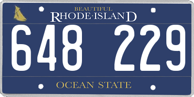 RI license plate 648229