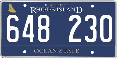 RI license plate 648230