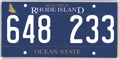 RI license plate 648233