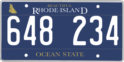 RI license plate 648234