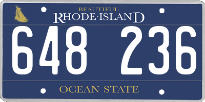 RI license plate 648236