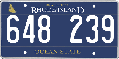 RI license plate 648239