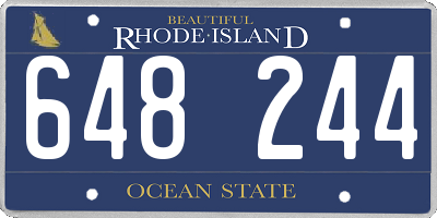 RI license plate 648244
