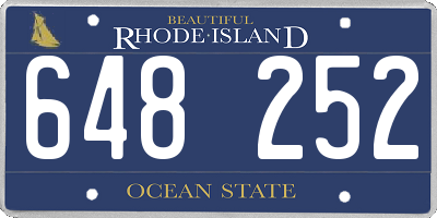 RI license plate 648252