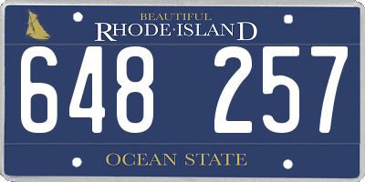 RI license plate 648257