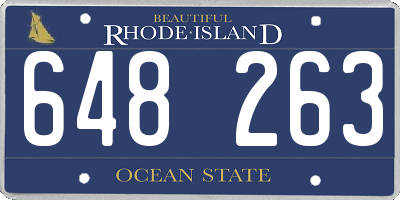RI license plate 648263