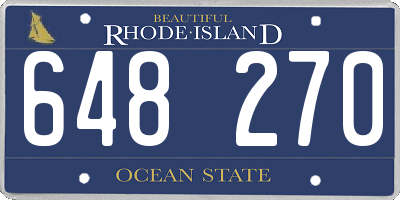 RI license plate 648270