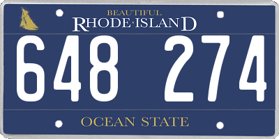 RI license plate 648274