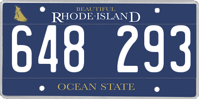 RI license plate 648293