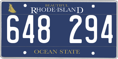 RI license plate 648294