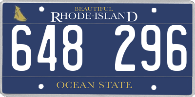 RI license plate 648296