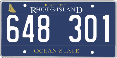 RI license plate 648301
