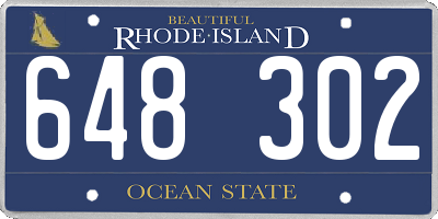 RI license plate 648302