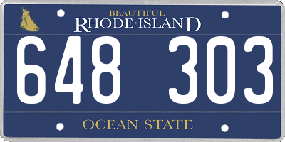 RI license plate 648303