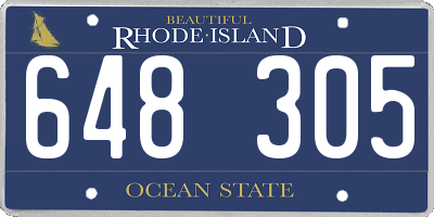 RI license plate 648305