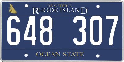 RI license plate 648307