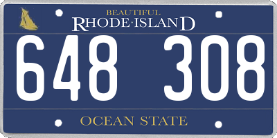 RI license plate 648308