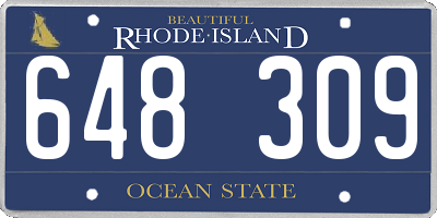 RI license plate 648309