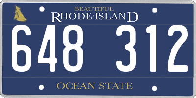 RI license plate 648312