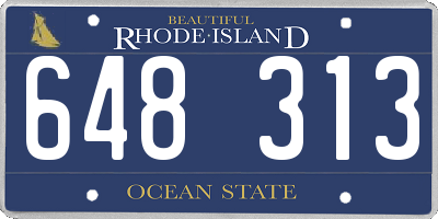 RI license plate 648313