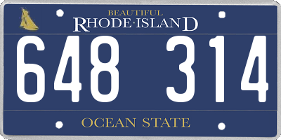 RI license plate 648314