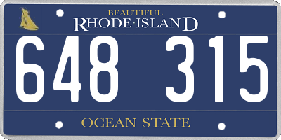 RI license plate 648315