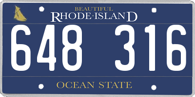 RI license plate 648316