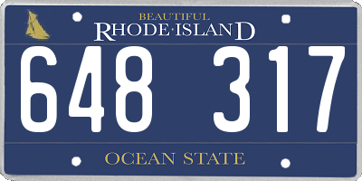 RI license plate 648317