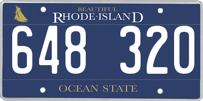 RI license plate 648320