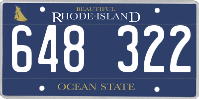 RI license plate 648322