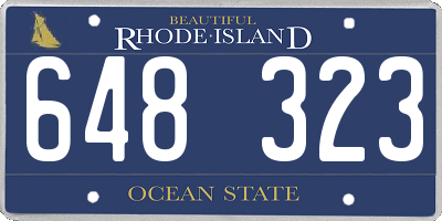 RI license plate 648323