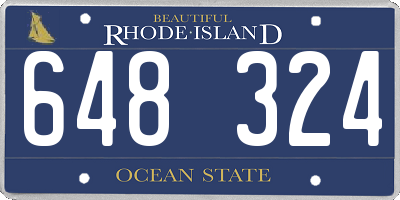 RI license plate 648324