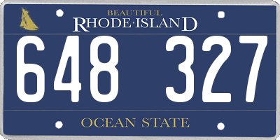 RI license plate 648327
