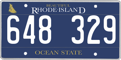 RI license plate 648329