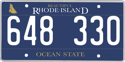 RI license plate 648330