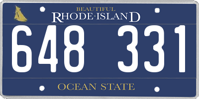 RI license plate 648331