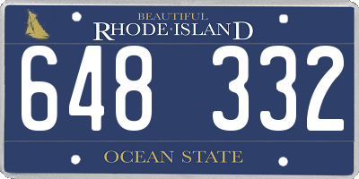 RI license plate 648332