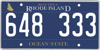 RI license plate 648333