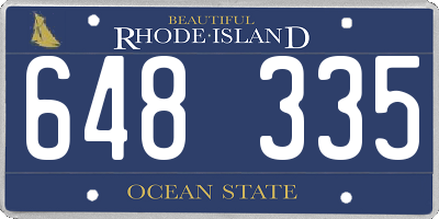 RI license plate 648335