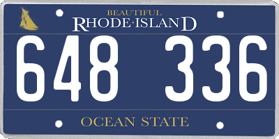 RI license plate 648336