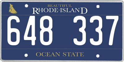 RI license plate 648337