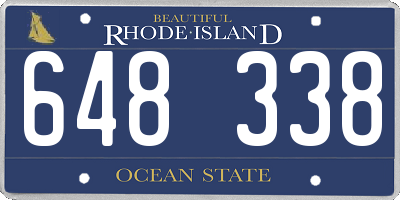 RI license plate 648338